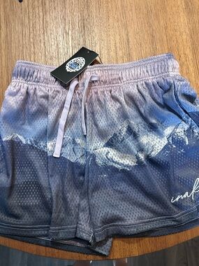 Inaka Power Mountain Print Athletic Shorts